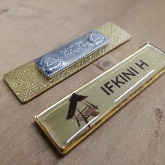 Name Tag Kuningan Resin