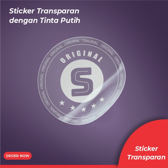 Stiker Transparan - TINTA PUTIH + TINTA WARNA