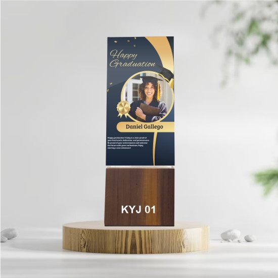 Plakat Akrilik Base Kayu Jati 1