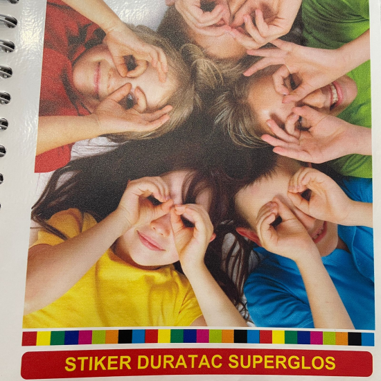 Stiker Meteran Duratac Glossy + Laminasi + Cutting
