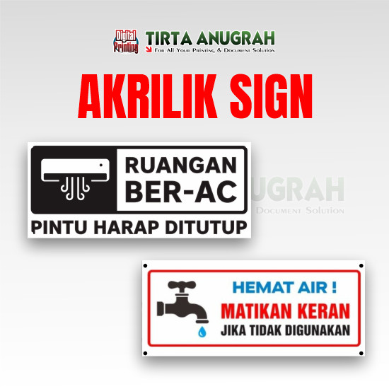Akrilik Sign 20x9cm Custom