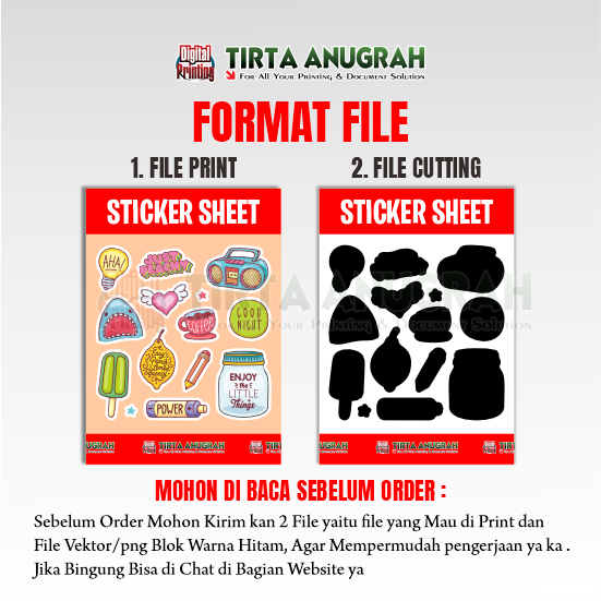 Stiker Sheet  Vinyl A6 Kisscut