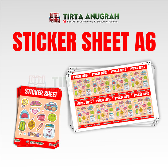 Stiker Sheet  Vinyl A6 Kisscut