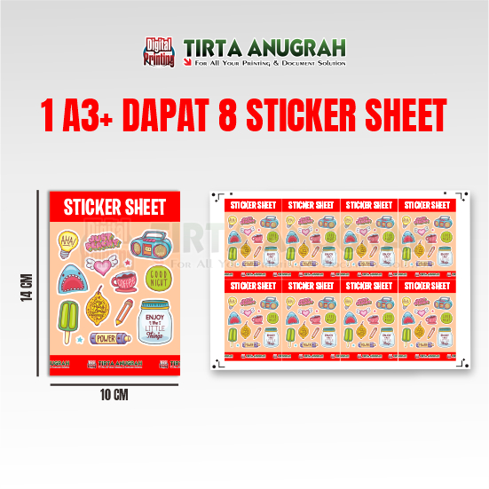 Stiker Sheet  Vinyl A6 Kisscut