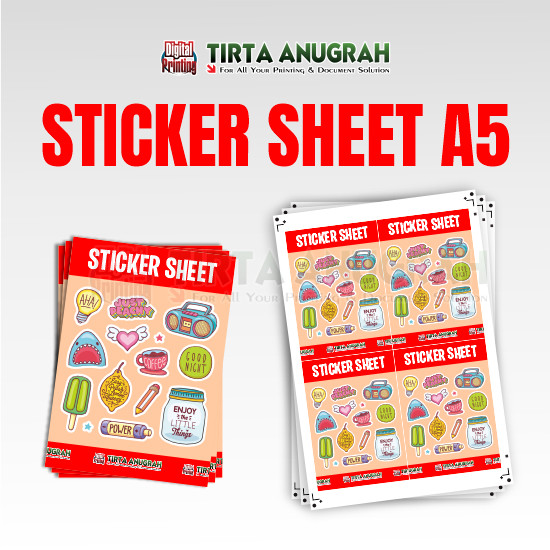 Stiker Sheet  Vinyl A5 Kisscut