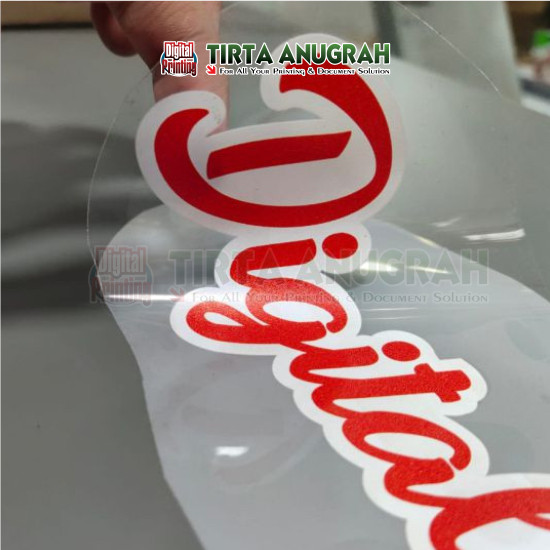 Stiker Transparant Tinta Putih UV A3