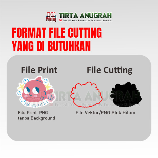 STIKER CROMO A3+ LAMINASI CUTTING