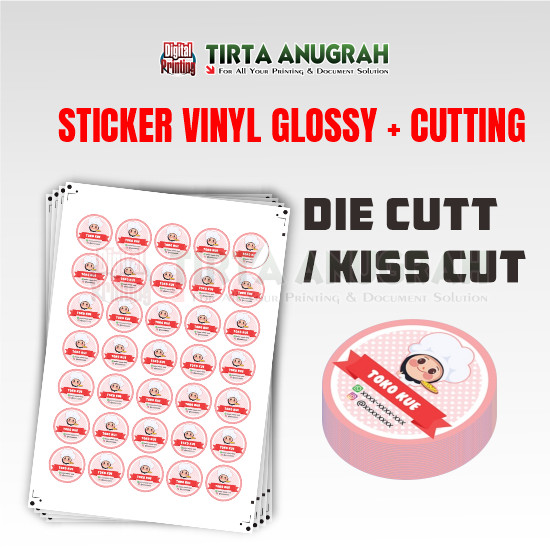 STIKER VINIL GLOSSY A3+ LAMINASI CUTTING