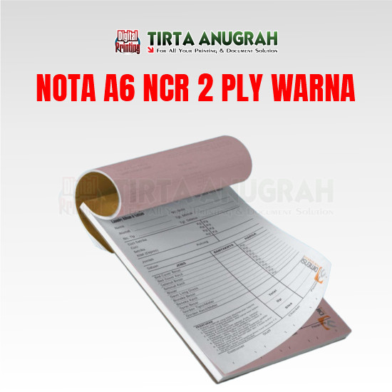 Nota NCR A6 2Ply Cetak 1 warna