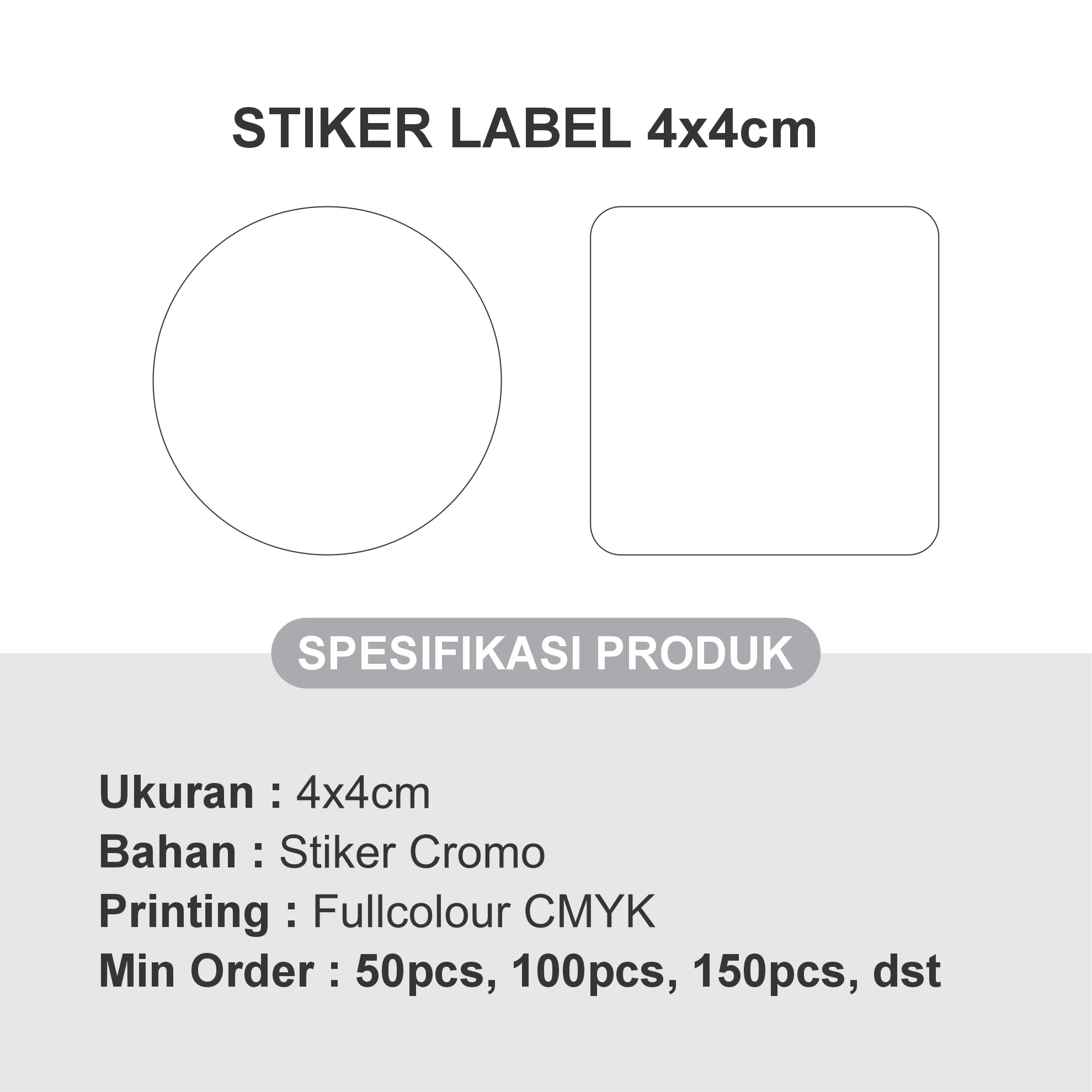 Stiker Label Cromo 4x4cm