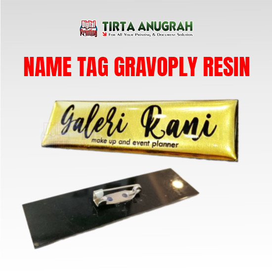 Name Tag Gravoply Resin