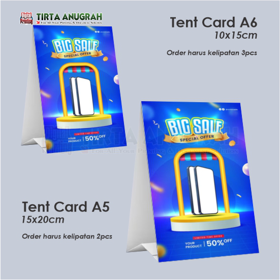 Tent Card / Table Tent Segitiga A6