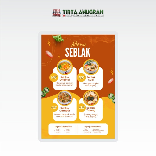 Menu A3 HVS 80 - Laminating