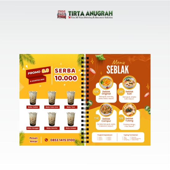 Buku Menu Hardcover A4 - isi 260