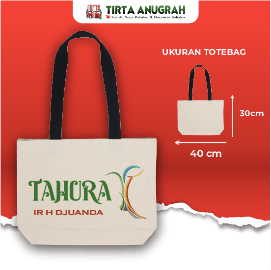 Tote Bag Canvas Natural Lanscape Tali Hitam