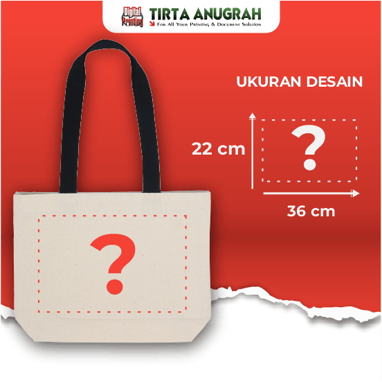 Tote Bag Canvas Natural Lanscape Tali Hitam