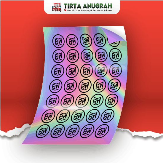 Stiker Hologram Glitter a3 + Tinta Putih