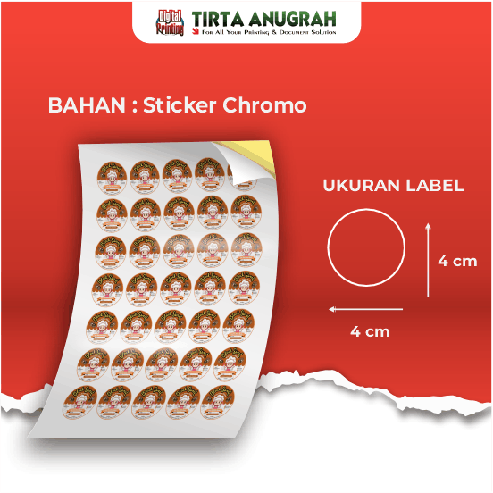 Stiker Label Cromo 4x4cm