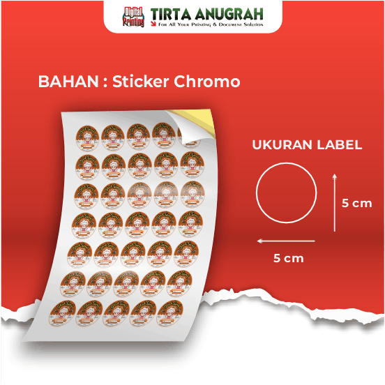 Stiker Label Cromo 5X5cm