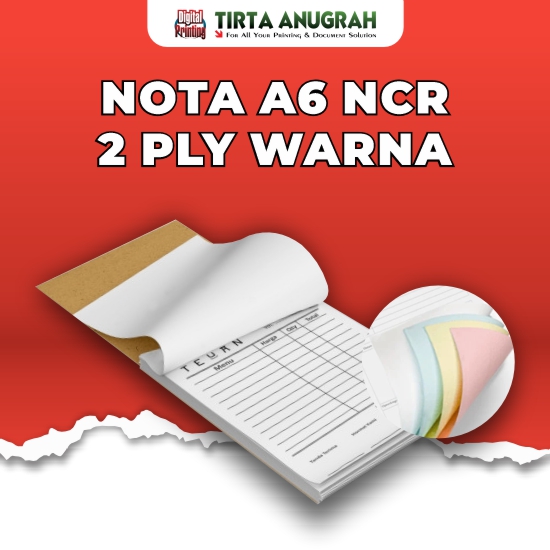 Nota NCR A6 2Ply Cetak 1 warna