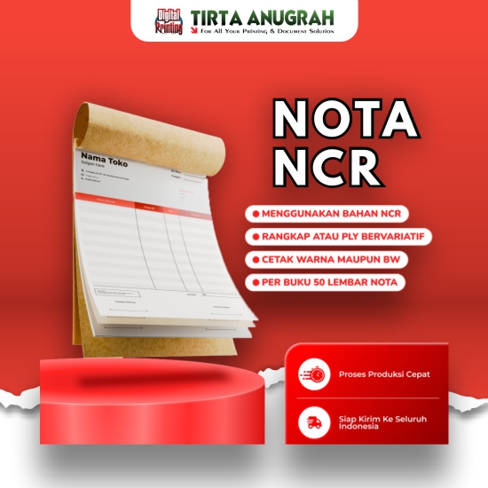 Nota NCR A6 2Ply Cetak 1 warna