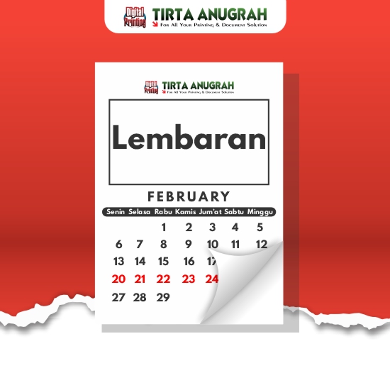 Kalender Dinding Lembaran