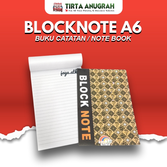 Blocknote A6 - isi 40lembar polos