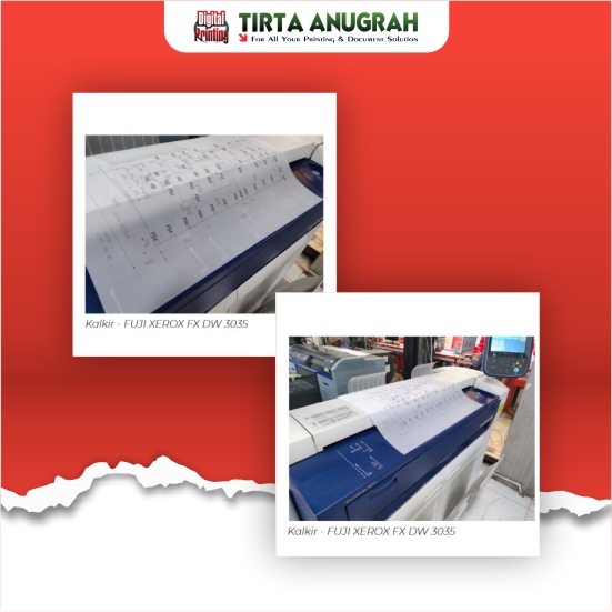 Print Kalkir A0  Hitam Putih
