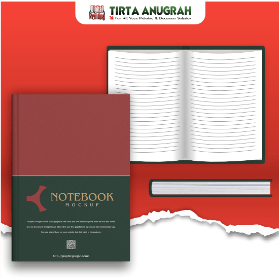 Notebook Hardcover Bergaris - isi 100lembar