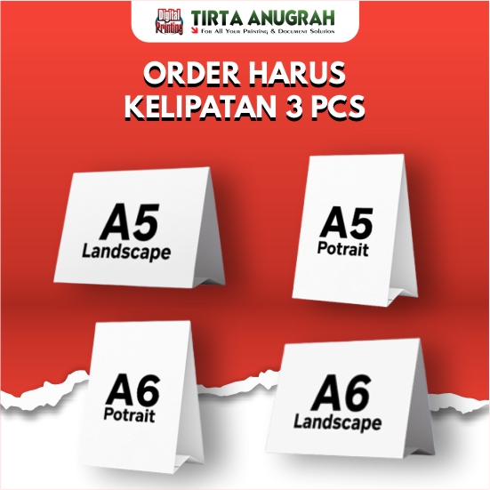 Tent Card / Table Tent Segitiga A6