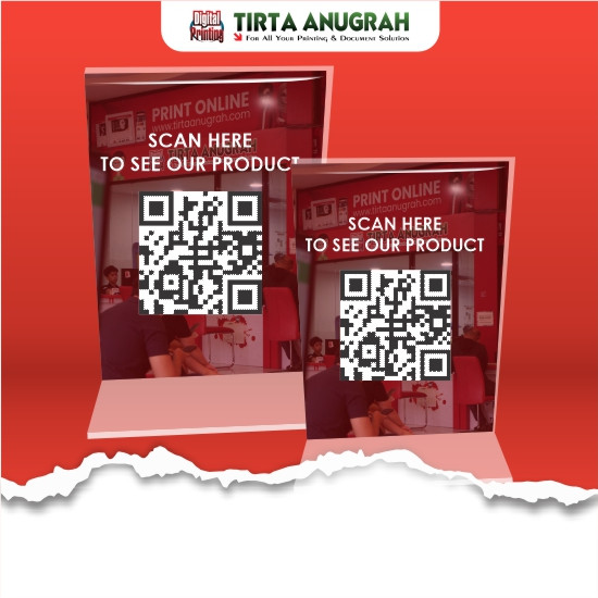 Tent Card Akrilik + Print A4